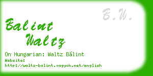 balint waltz business card